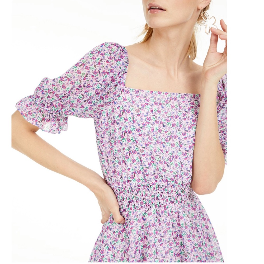 Leyden purple chiffon dress - Picture 3 of 6